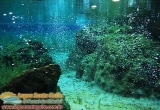 Rocks and spring on the bottom of the lagoon